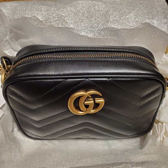 Gucci GG Marmont Black Leather Shoulder Bag - Picture 3 of 8